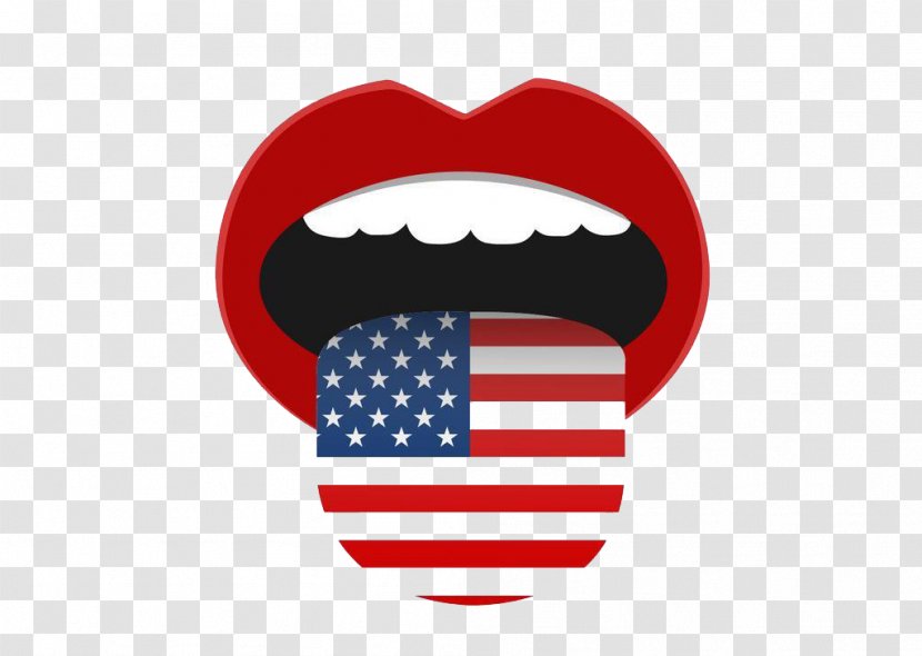 Flag Of The United States Shape - Frame - Red Tongue Transparent PNG