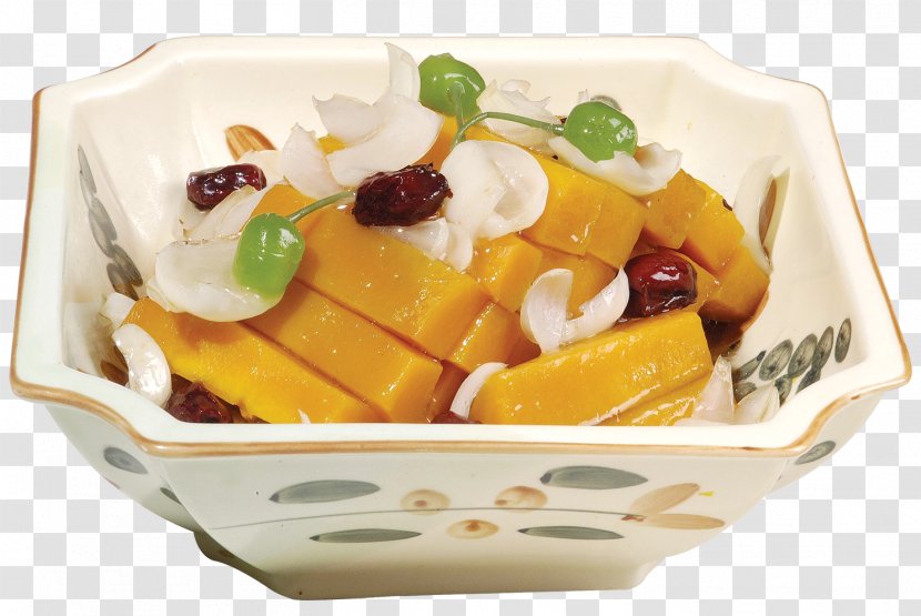 Chinese Cuisine Calabaza Dim Sum Chrysanthemum Tea Porridge - Side Dish - Jujube Lily Buckle Pumpkin Transparent PNG