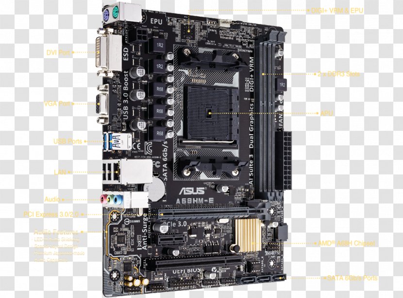 Graphics Cards & Video Adapters Motherboard Socket FM2+ MicroATX ASUS - Computer Hardware Transparent PNG