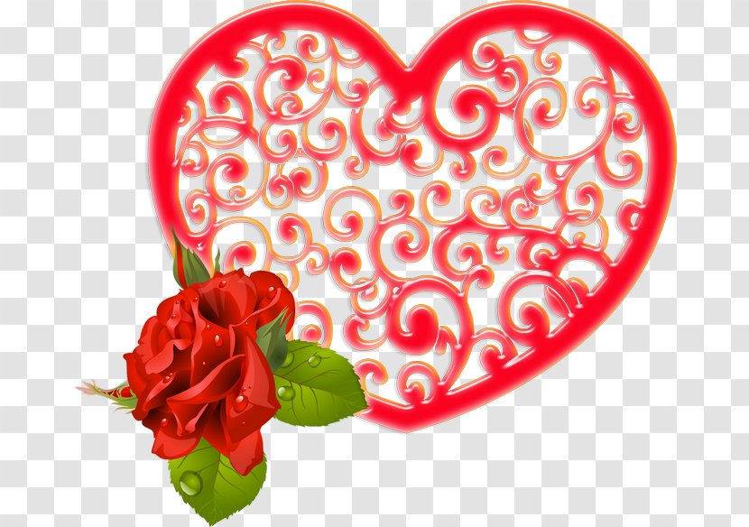 Paper Garden Roses Valentine's Day Heart - Rose - Hearts And Flowers Transparent PNG