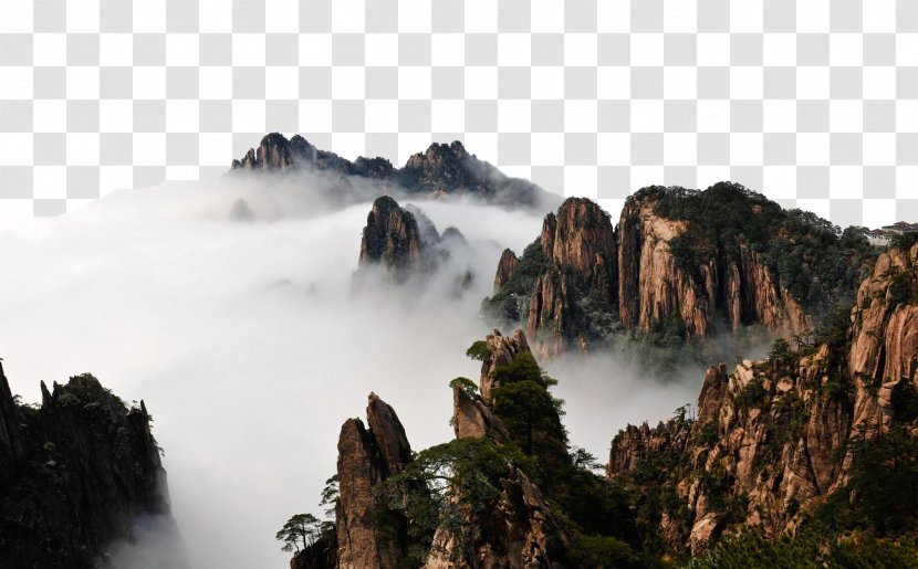 Huangshan Xidi Hongcun U4e09u5c71u4e94u5cb3 Cinq Montagnes Sacrxe9es - Hill Station - Rolling Mountains Transparent PNG