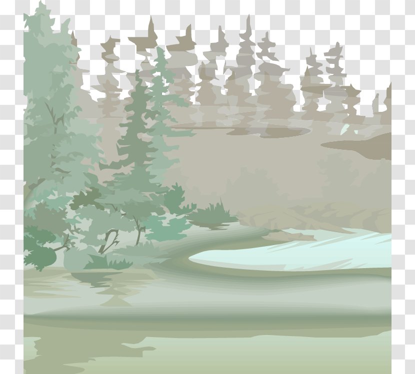 Euclidean Vector Fukei Silhouette - Information - Painted Lake Transparent PNG