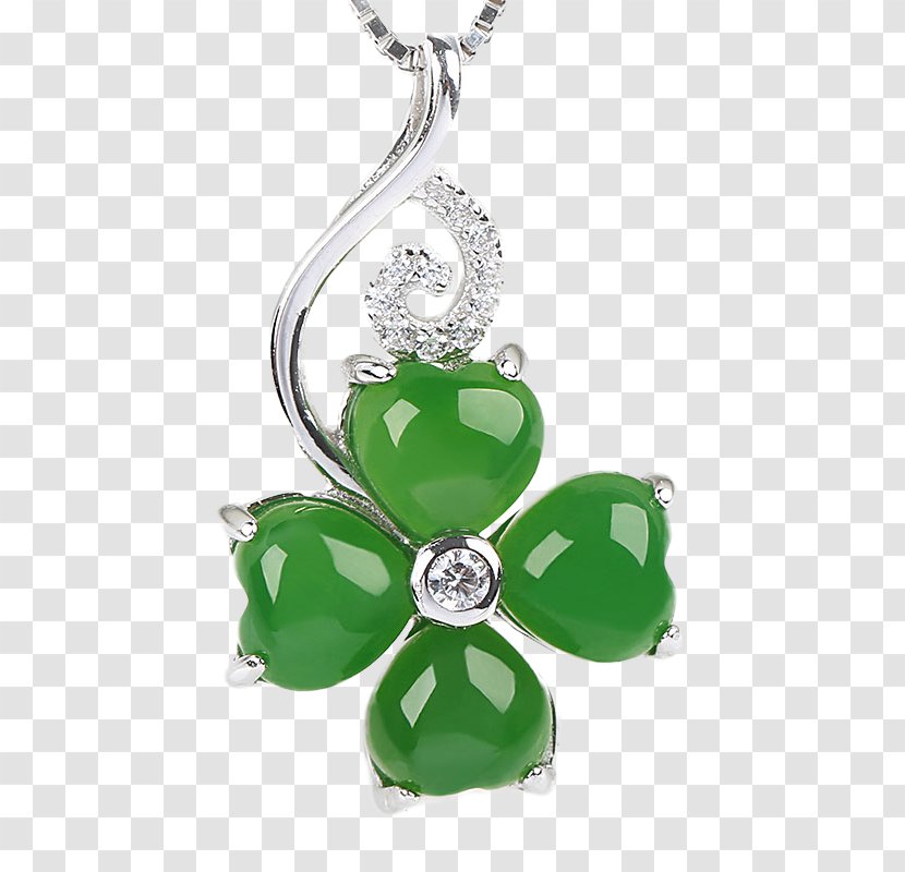 Four-leaf Clover Pendant Necklace - Jade - Lucky Transparent PNG