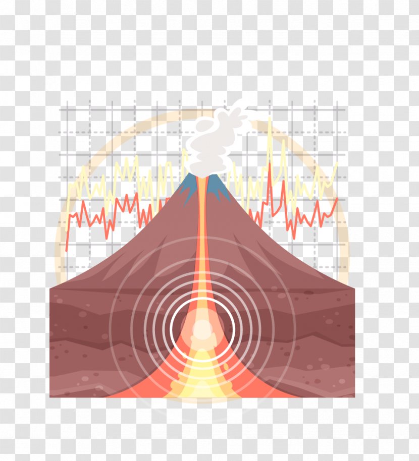 Volcano Euclidean Vector Magma - Watercolor - Sectional View Of Transparent PNG