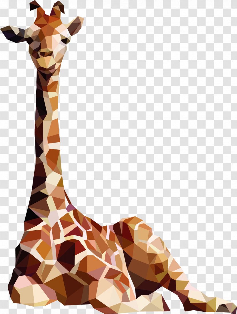 Northern Giraffe Sticker Happiness Decal - Terrestrial Animal - Vector Three-dimensional Origami Transparent PNG