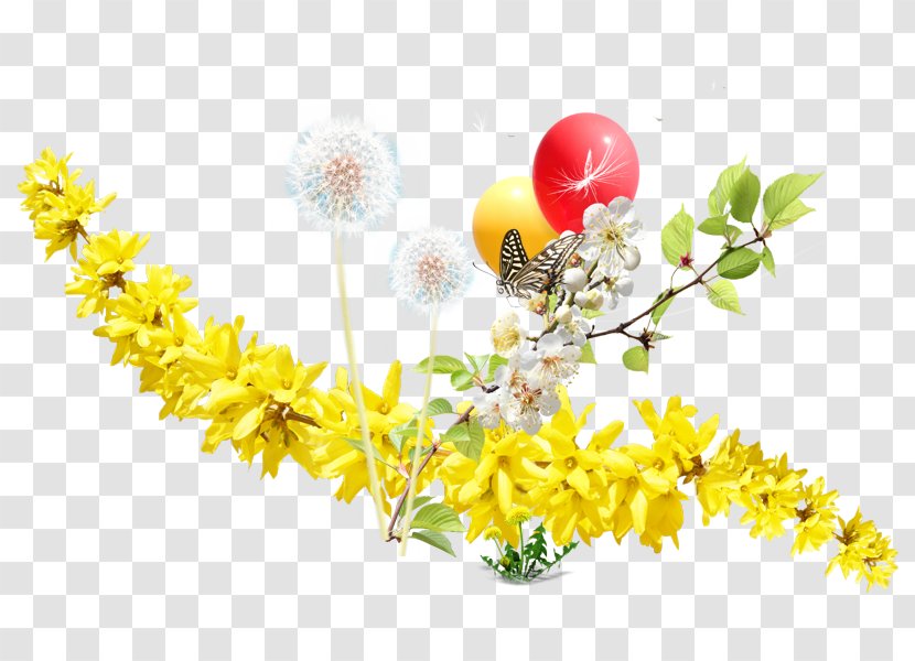 Floral Design Dandelion Information - Garland - And Yellow Transparent PNG