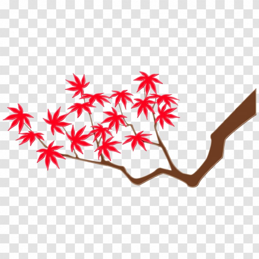 Red Leaf Tree Plant Branch - Maple Transparent PNG