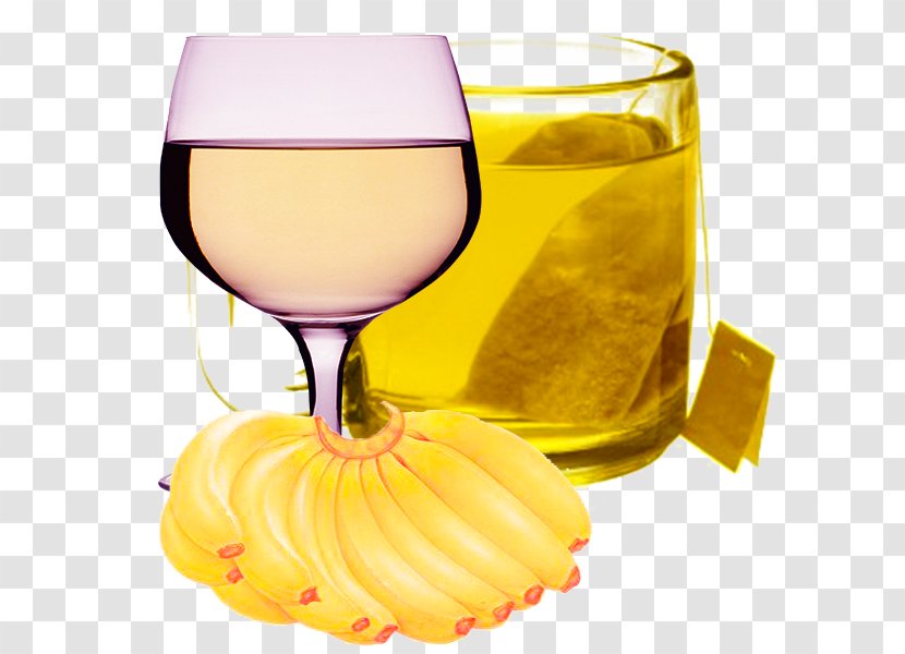 Green Tea White Coffee Cafe - Wine Glass - Champagne And Bananas Transparent PNG