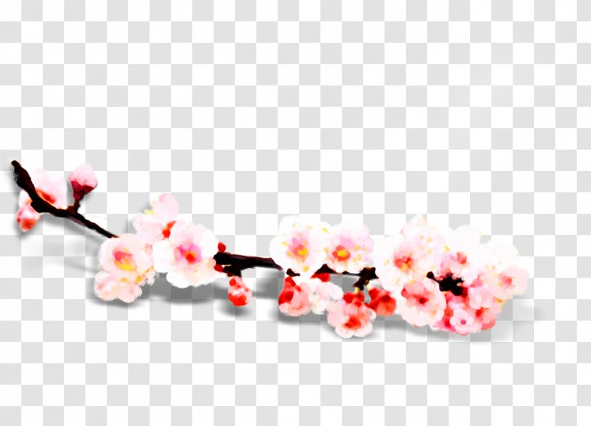 Gratis - Pink - Realistic Single Cherry Branch Transparent PNG