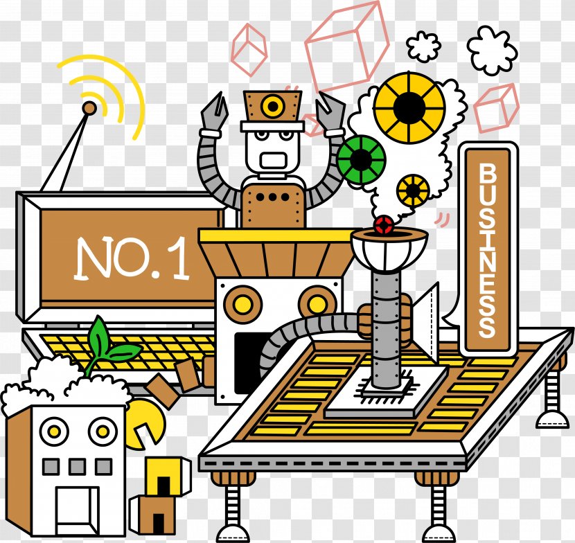 Robot Factory U2013 Builder Game Clip Art - Artificial Intelligence - Vector Cartoon Transparent PNG