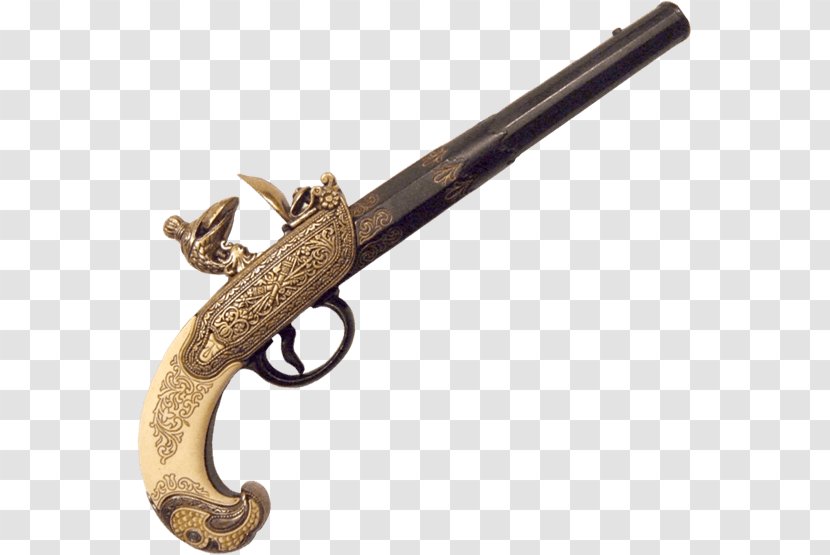 18th Century Russia Flintlock Firearm Pistol - Flower Transparent PNG