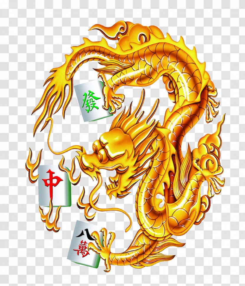 China Chinese Dragon Gold Clip Art - Fictional Character - Mahjong Transparent PNG