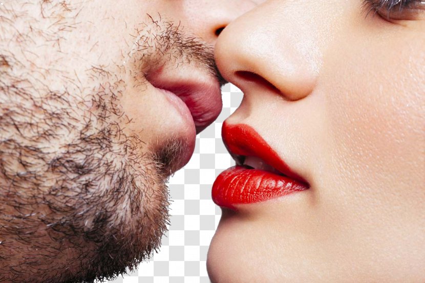 French Kiss Lip Stock Photography - Chin - Fashionable Men And Women Transparent PNG