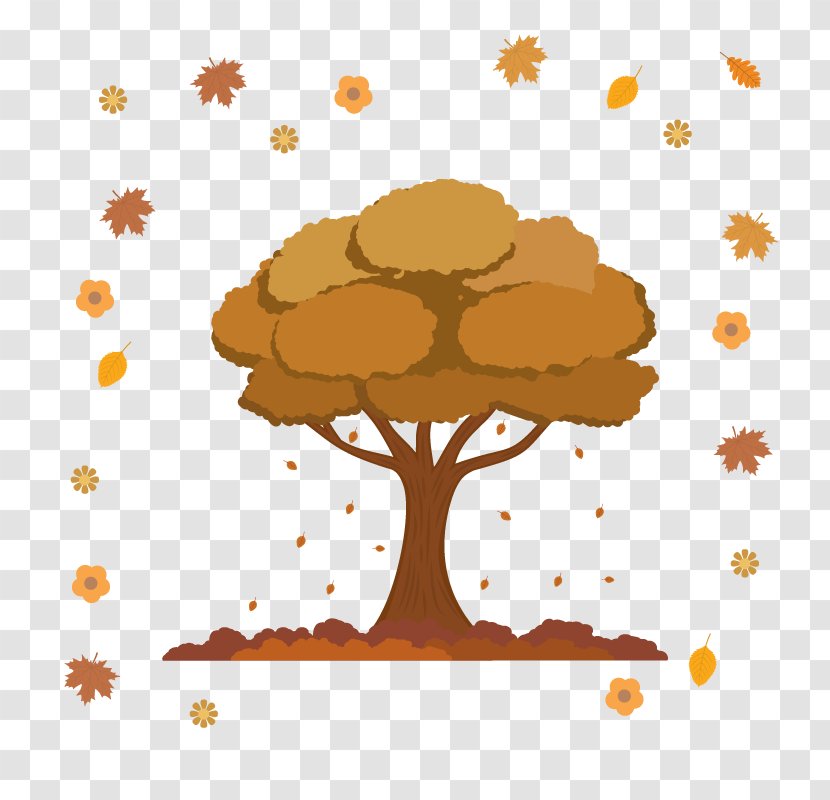 Butterfly Deer Animal Euclidean Vector Tree - Autumn Transparent PNG