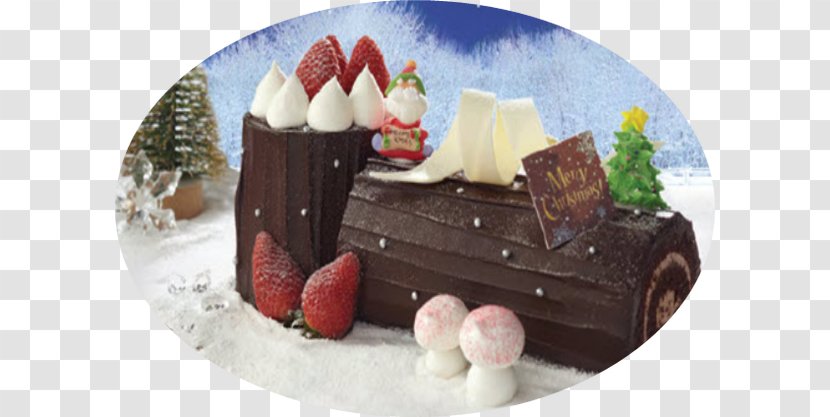 Chocolate Cake Yule Log Ganache Torte - Christmas Cakes Transparent PNG