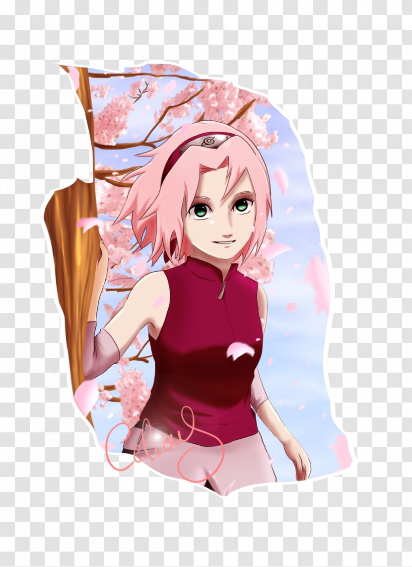 Sakura Haruno Sasuke Uchiha Naruto Uzumaki Cherry Blossom - Watercolor - Petals Transparent PNG