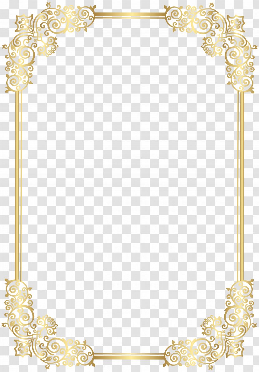 Yellow Pattern - Border Decorative Frame Clip Art Image Transparent PNG