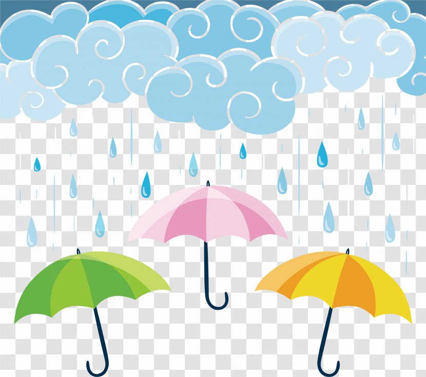 Umbrella Graphic Design Rain - Color - Umbrellas In Rainy Days Transparent PNG
