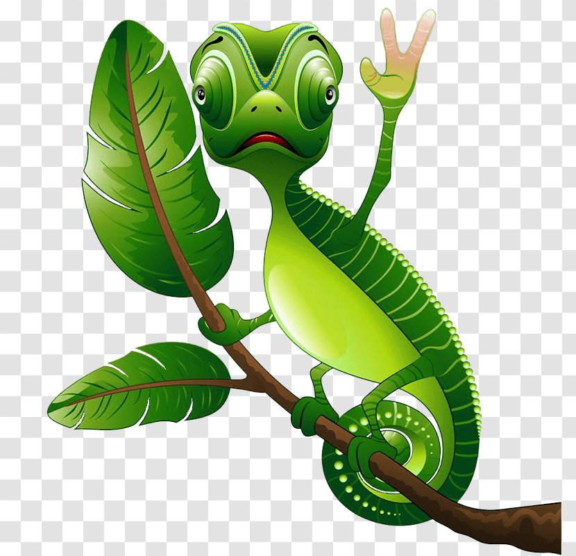 Chameleons Animated Cartoon Image Vector Graphics - Plant - Camileon Background Transparent PNG
