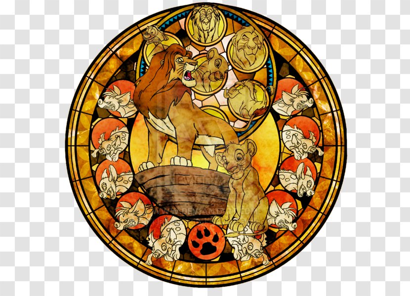 Megara Stained Glass Simba - Painted Lion Transparent PNG