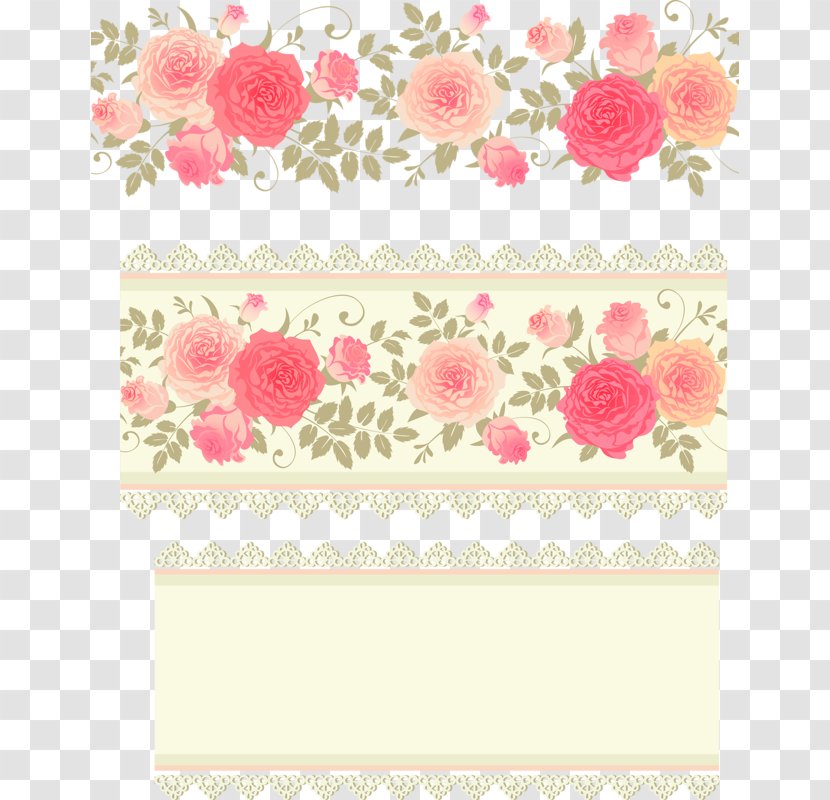 Rose Flower Pattern - Floral Design - Pink Roses Background Transparent PNG