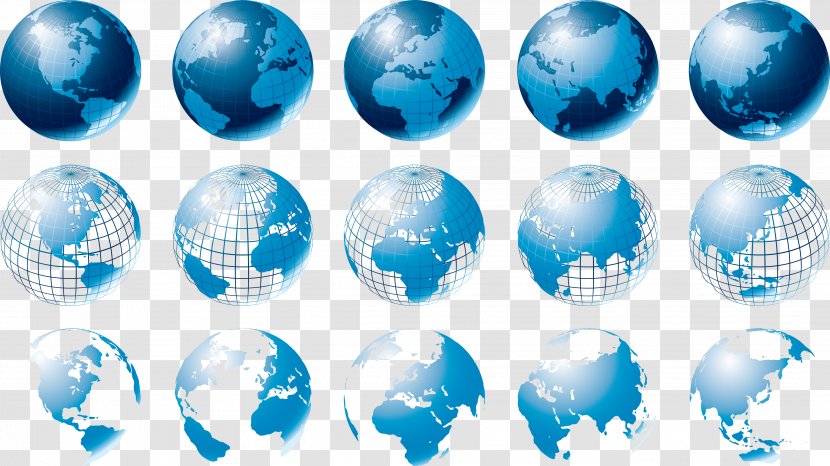 Earth Globe World Map - Stock Photography - Blue Vector Transparent PNG
