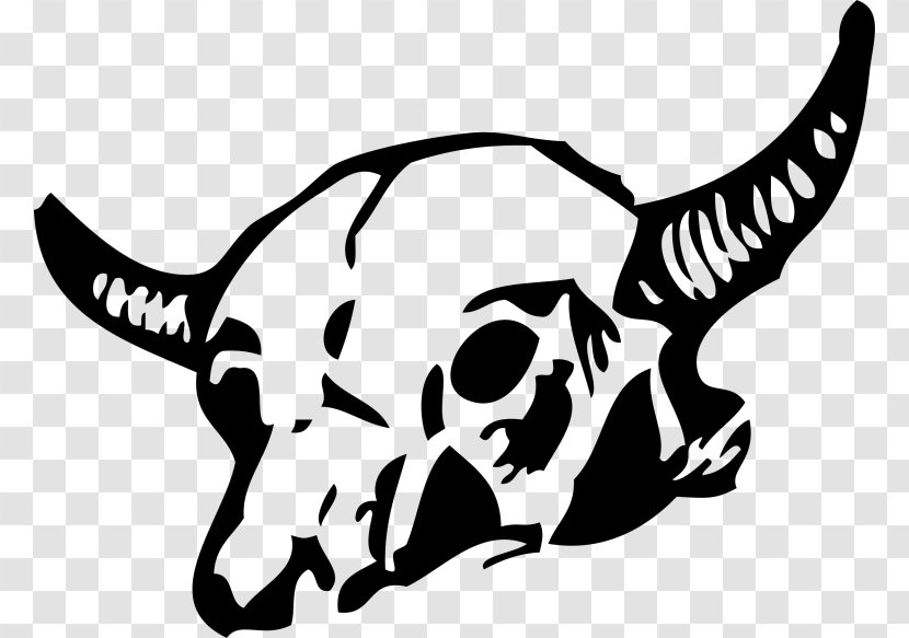Texas Longhorn Skull Drawing Clip Art - Black Transparent PNG