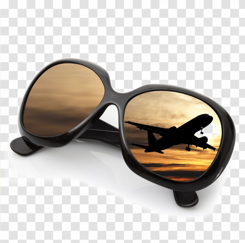 Sunglasses Clip Art - Glasses - Sunset In And Aircraft Transparent PNG