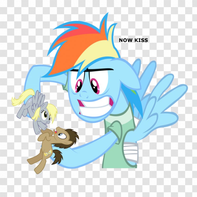 Derpy Hooves Pony Kiss Rainbow Dash The Doctor - Artwork Transparent PNG