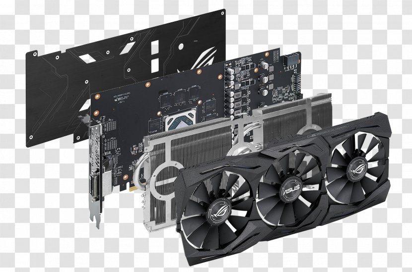 Graphics Cards & Video Adapters NVIDIA GeForce GTX 1070 GDDR5 SDRAM Republic Of Gamers - Technology - Strix Transparent PNG