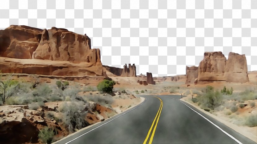 Badlands Road Trip Arch Landmark - Watercolor - Highway Geological Phenomenon Transparent PNG