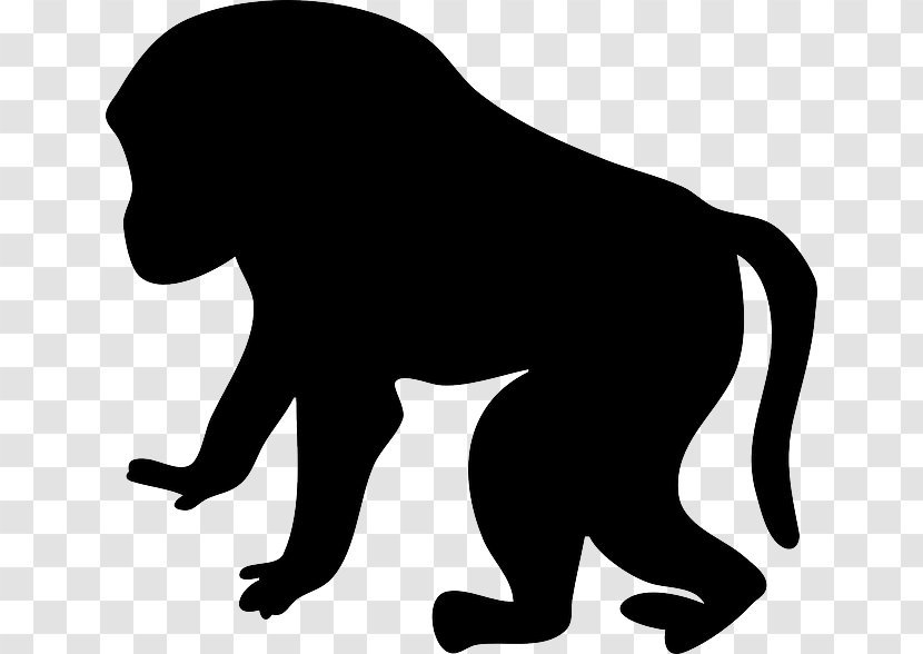 Baboons Mandrill Ape Clip Art - Menu Designs - Animal Silhouettes Transparent PNG
