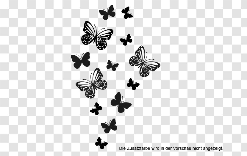 Butterfly Insect Body Jewellery Font - Monochrome - Tattoo Transparent PNG