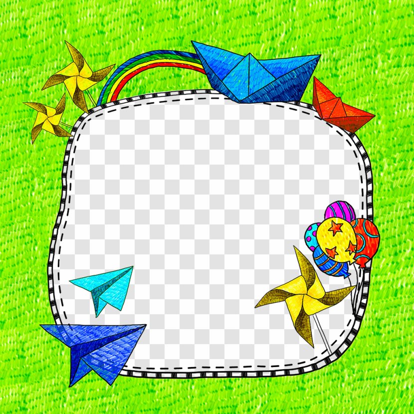 Paper Airplane - Cartoon - Border Transparent PNG