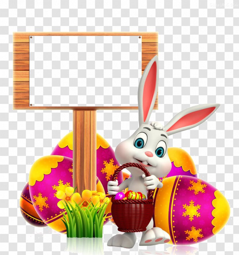 Easter Bunny Rabbit Egg - Photography - Cartoon Color Material Transparent PNG