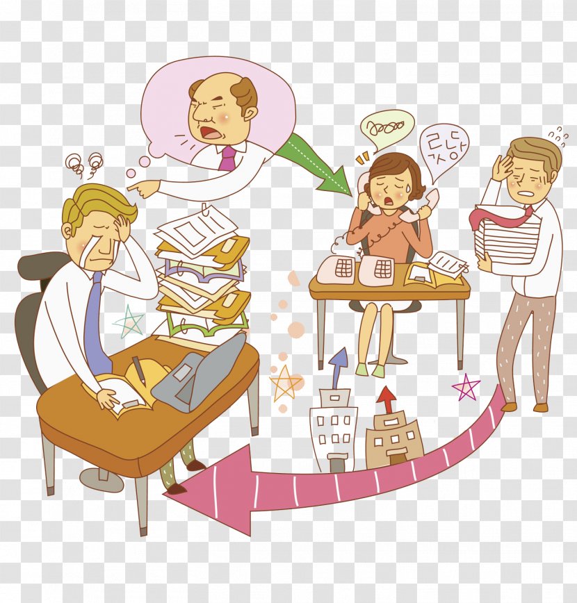 Character White-collar Worker Drawing - Table - Go To Work Hard Transparent PNG