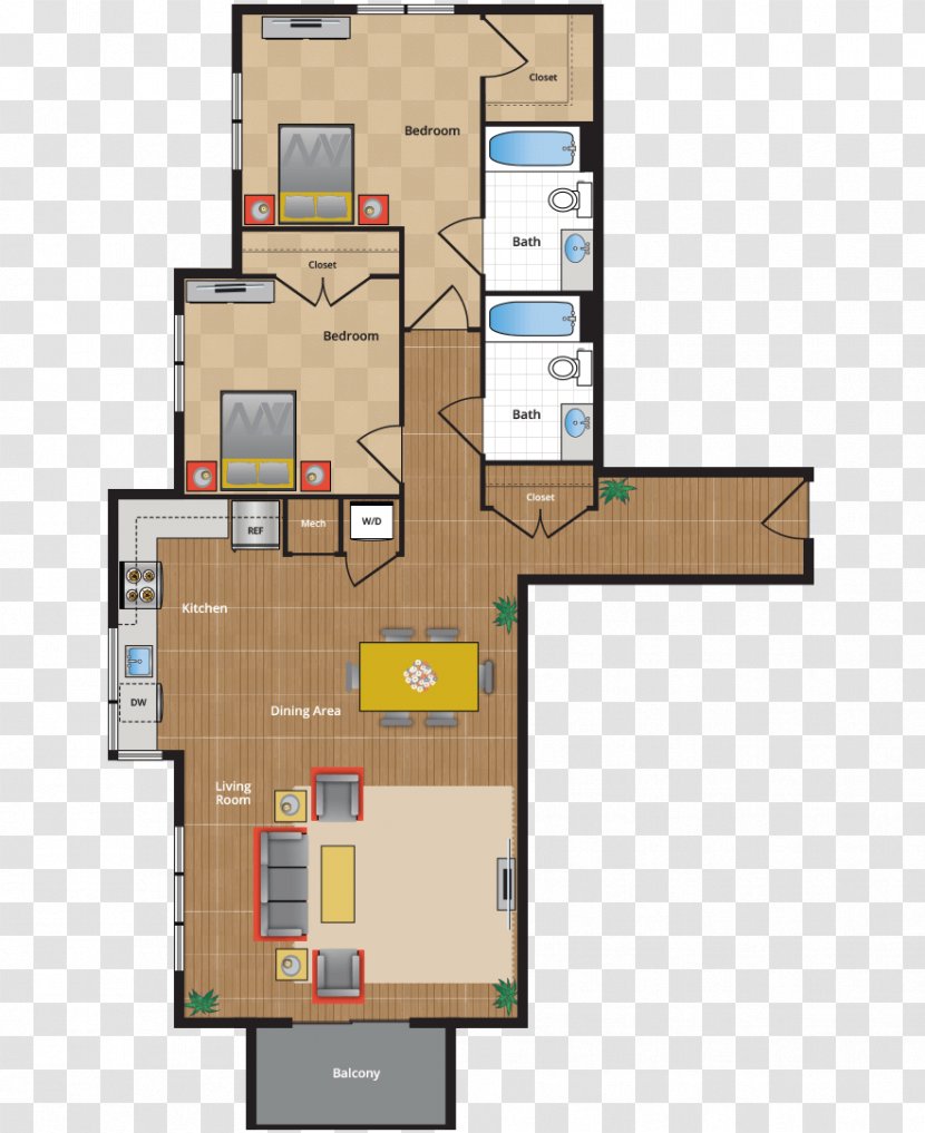 Floor Plan Facade Product Design - Schematic - Rental Apartment Living Room Ideas Transparent PNG