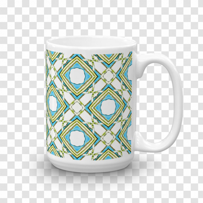 Coffee Cup Palmetto Kitchen Ceramic Mug - Turquoise - Mockupmandala Transparent PNG
