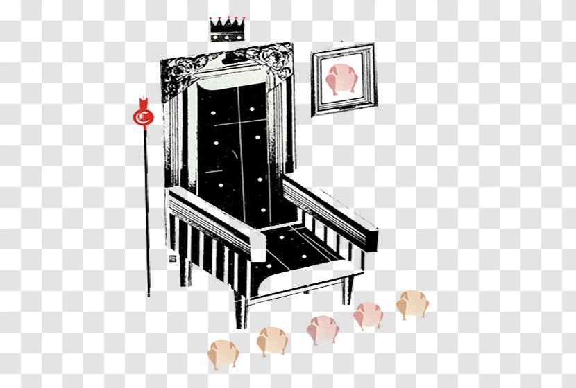 Black And White King Chair - Table - Simple Transparent PNG