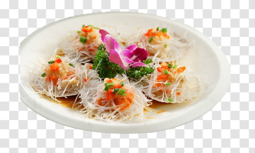 Chinese Cuisine Clam Steaming Scallop Garlic - Stir Frying - Steamed Scallops With Fans Transparent PNG