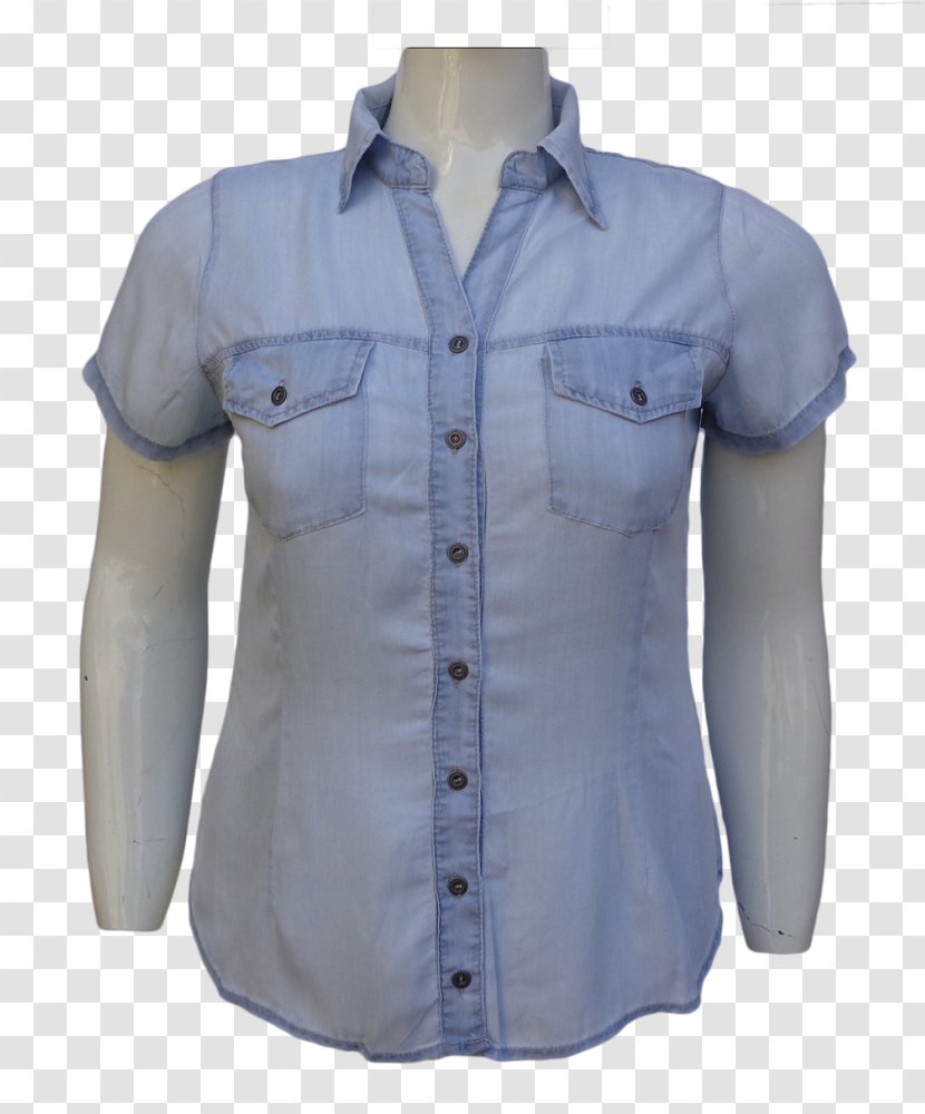 Blouse Blue Shirt Jeans Lyocell - Denim - Moda Feminina Plus Size Transparent PNG