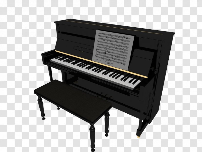 Digital Piano Electric 3D Modeling Computer Graphics - Silhouette - Black High Transparent PNG