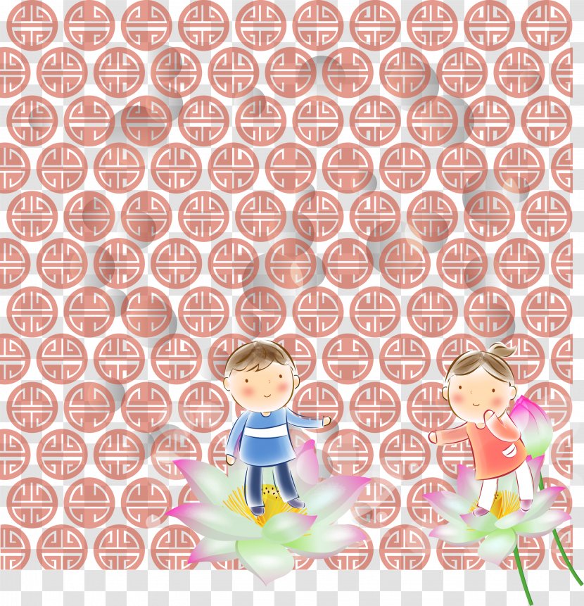 Mosaic Tile - Area - People Standing On The Lotus Material Transparent PNG