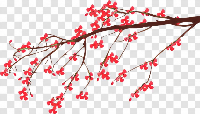 Branch Red Twig Tree Plant - Hawthorn Chinese Transparent PNG