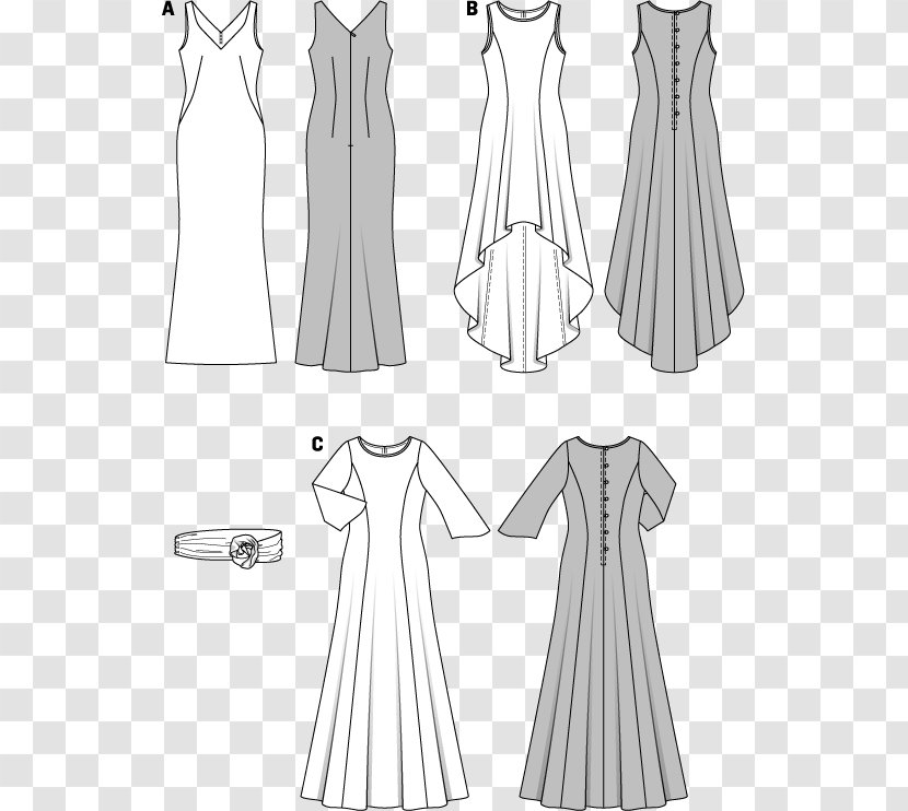 Burda Style Dress Evening Gown Sewing Pattern - Tree - Kimono Transparent PNG