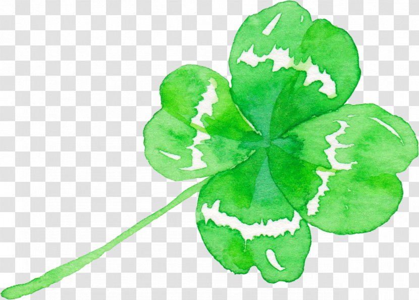 Four-leaf Clover Green - Painting - Hand Painted Transparent PNG