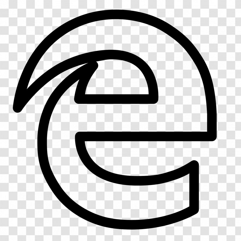 Microsoft Edge Logo Web Browser - Monochrome Photography - Reducing Transparent PNG