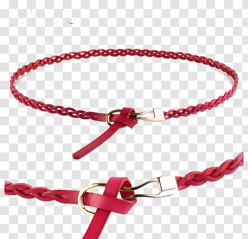 Belt Buckle Leather Braid Fashion Accessory - Red - Braided Transparent PNG