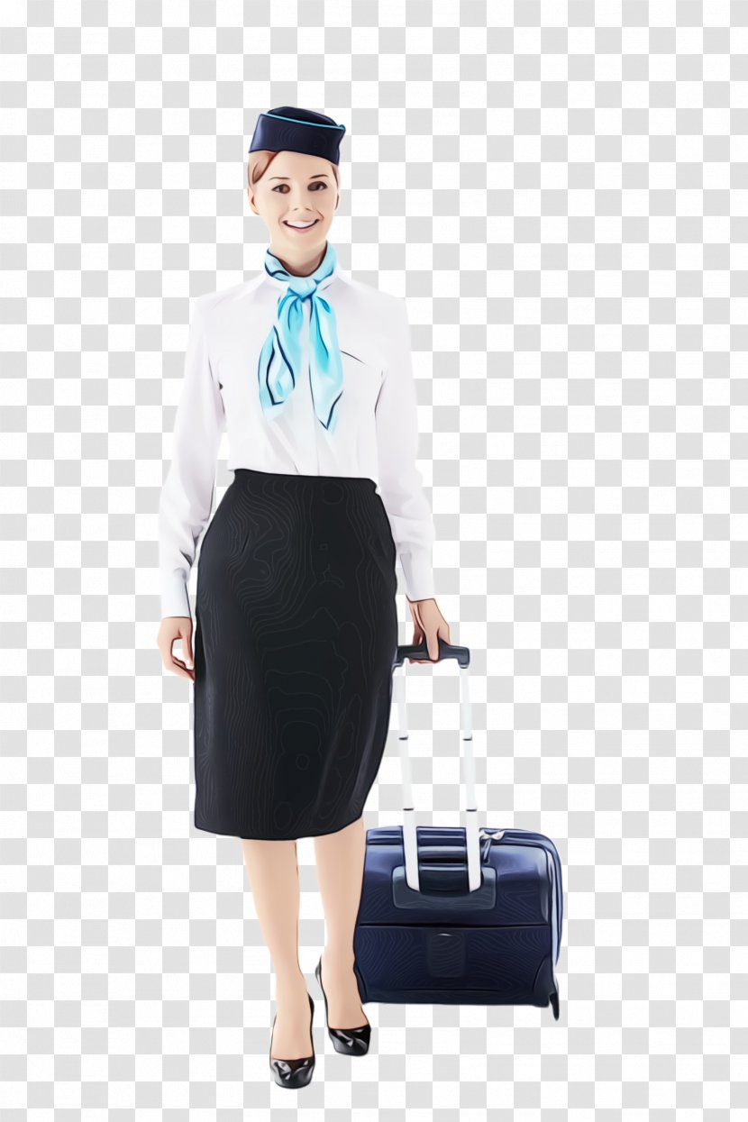 Clothing Pencil Skirt Turquoise Flight Attendant Standing - Formal Wear - Baggage Transparent PNG