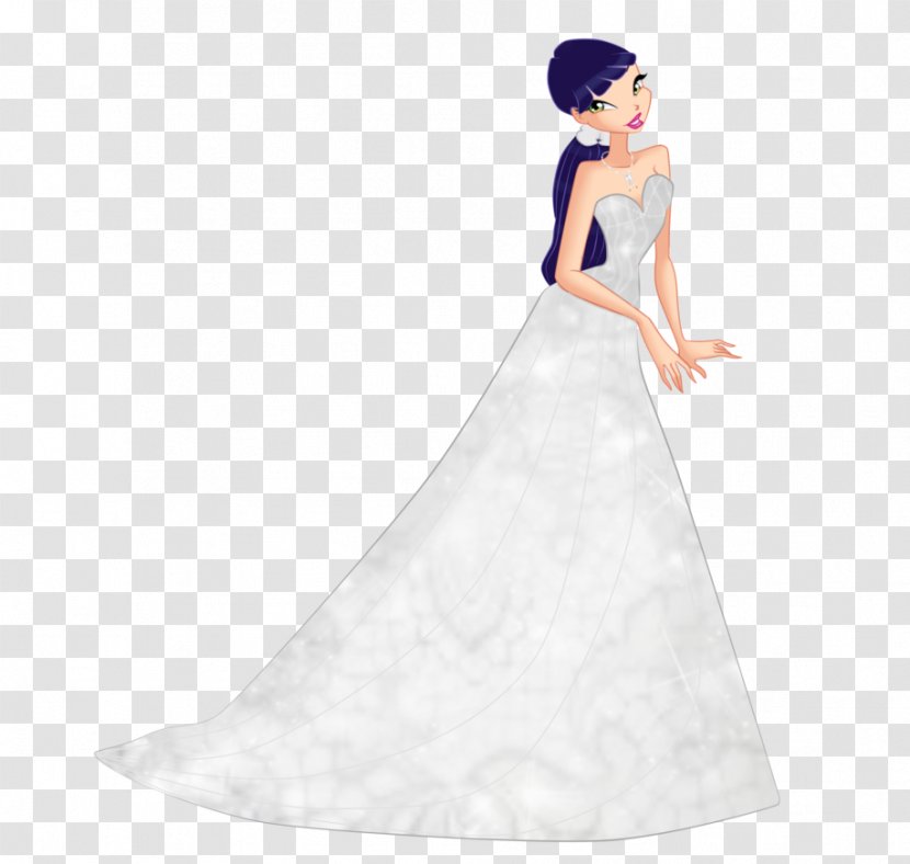Wedding Dress Shoulder Party Gown - Cartoon Transparent PNG